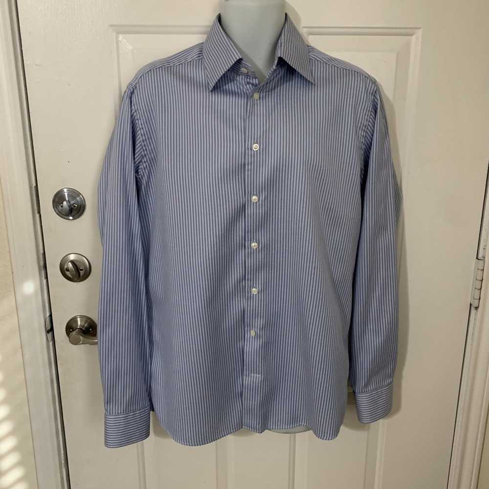 Eton Striped Spread collar Dress shirt 17.5-37 sl… - image 2