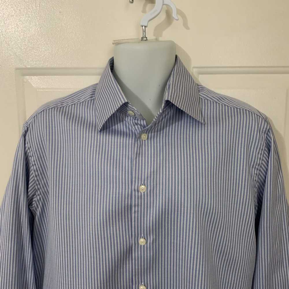 Eton Striped Spread collar Dress shirt 17.5-37 sl… - image 4