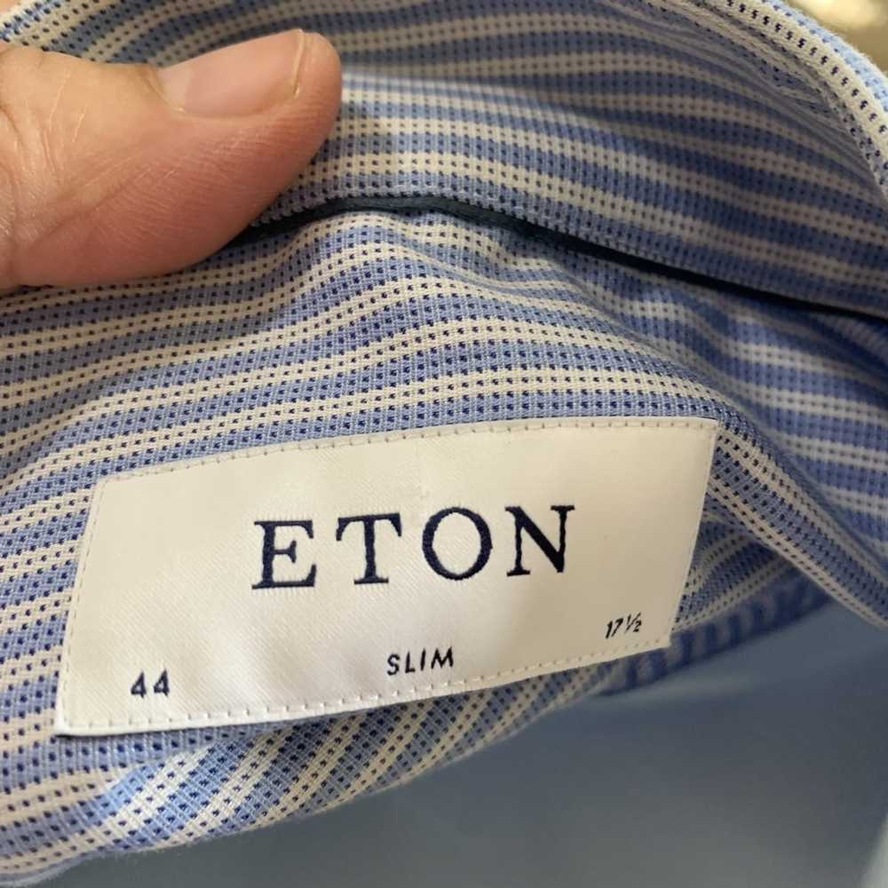 Eton Striped Spread collar Dress shirt 17.5-37 sl… - image 9