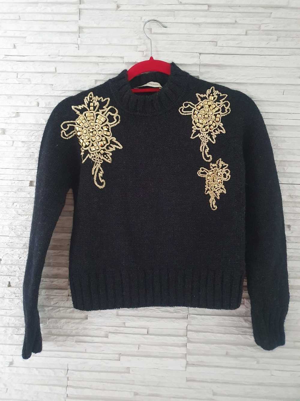 Pierre Balmain Pierre Balmain Sweater Black Appli… - image 1
