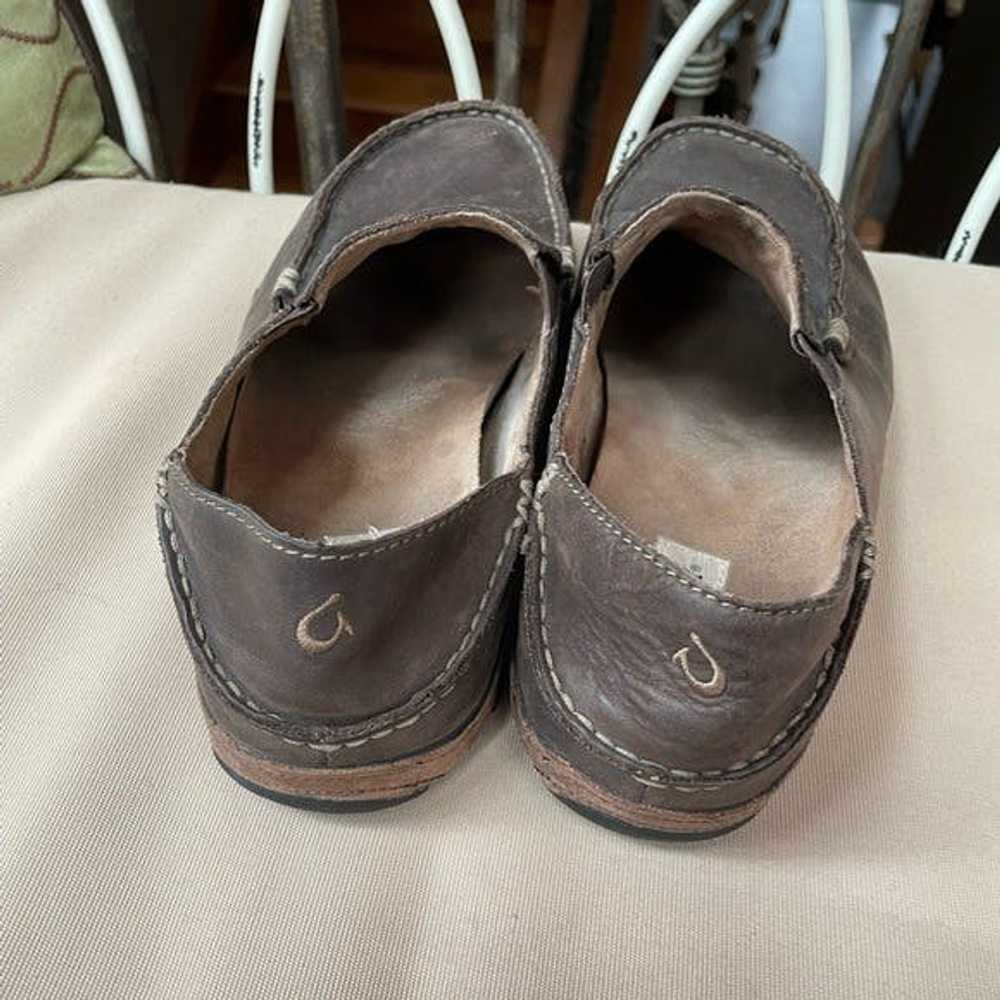 Olukai Olukai Moloā Leather Slip-On Shoes in Dark… - image 6