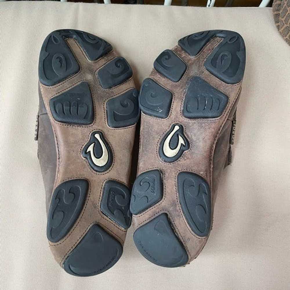 Olukai Olukai Moloā Leather Slip-On Shoes in Dark… - image 8