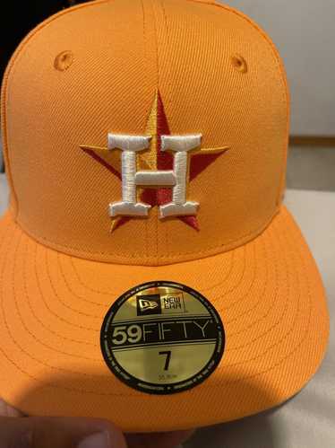 New Era Houston Astros Side Patch Bloom 59FIFTY Fitted Yellow Bottom  60288167 