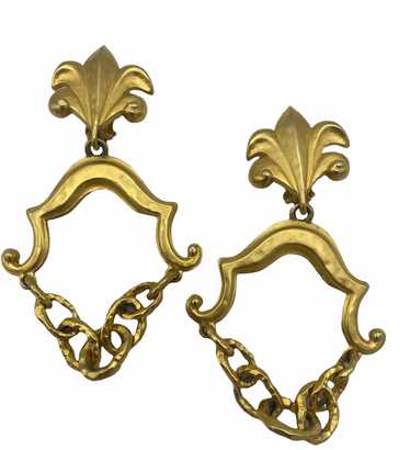 Karl Lagerfeld 90s Whimsical Baroque Style XL Earr