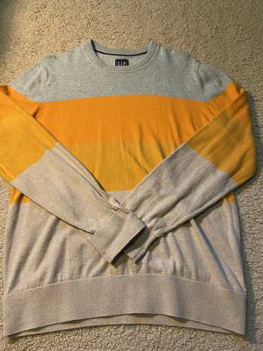 Gap Grey Orange Yellow striped Gap Sweatshirt Medi