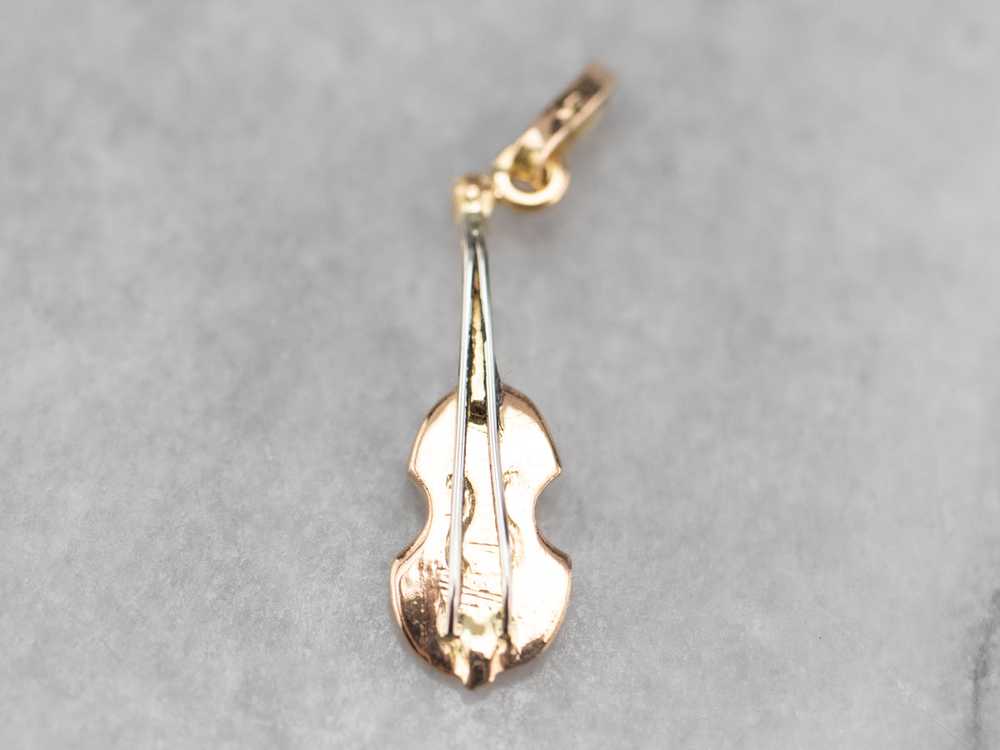 Vintage 18K Gold Violin Charm - image 3