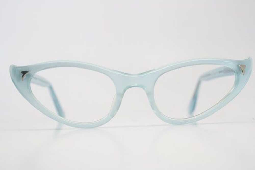 Baby Blue Cat Eye Glasses Vintage - image 1