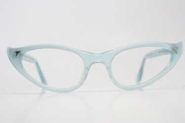 Baby Blue Cat Eye Glasses Vintage - image 1