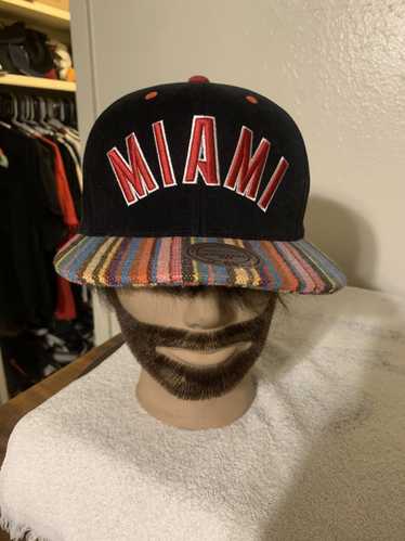 Vintage 1990's Zubaz Miami Heat Rony Seikaly Signature Snapback Hat