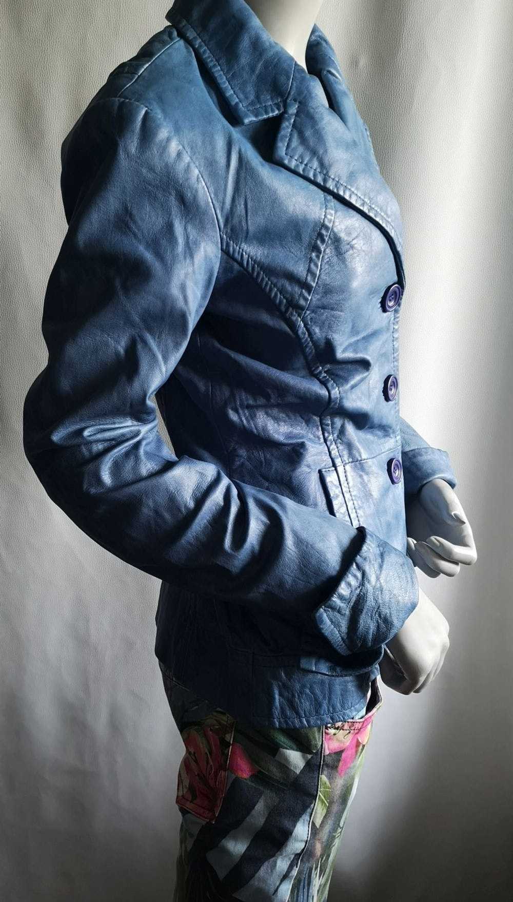 Vintage DANIER stylish womens blue soft leather j… - image 4