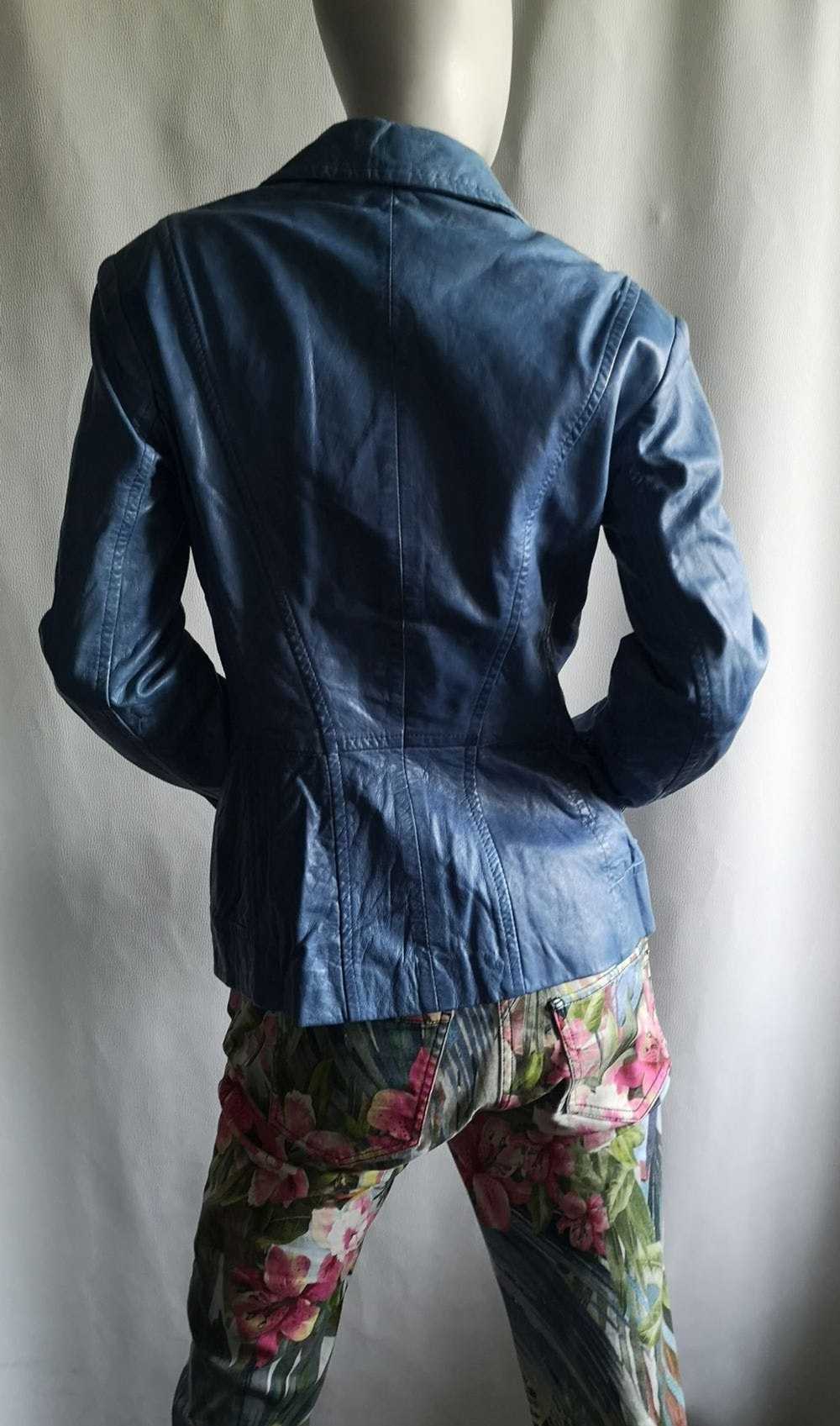 Vintage DANIER stylish womens blue soft leather j… - image 5