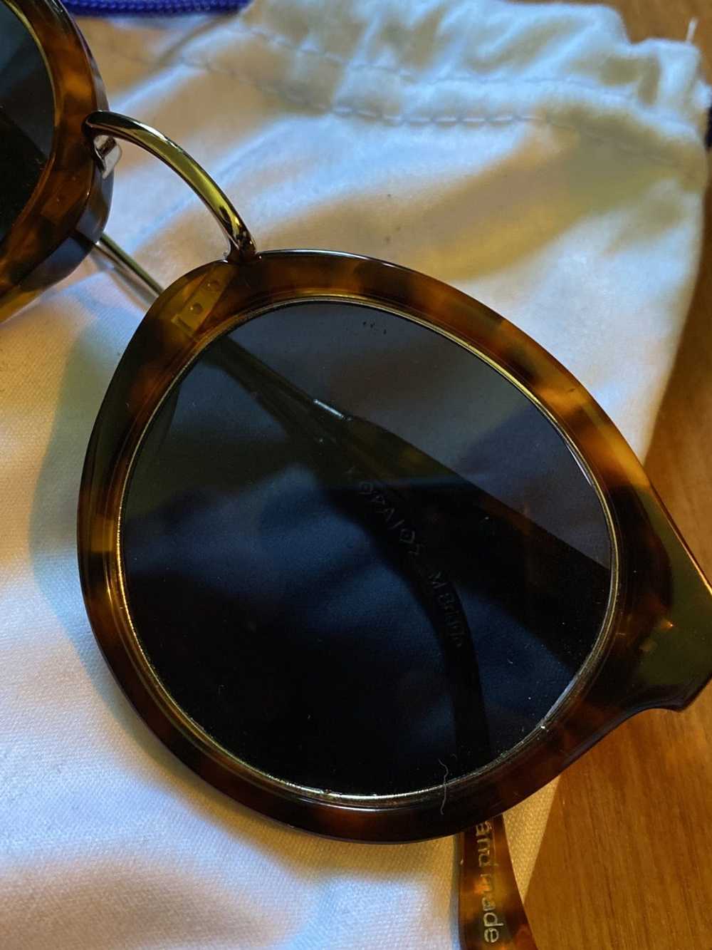 Designer Tortoise/Gold Round Sunglasses - image 2