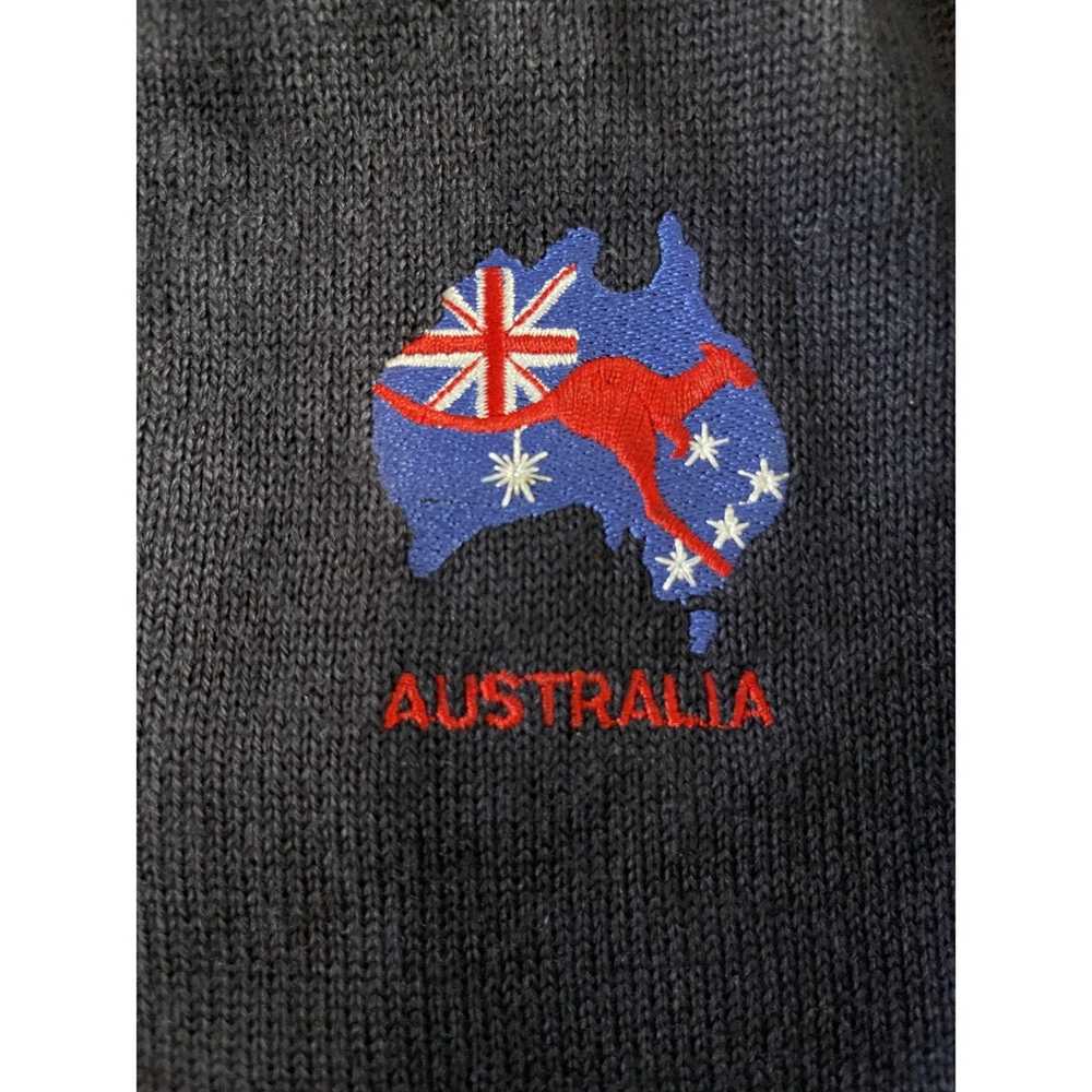 Vintage Australia Country Kangaroo Navy Blue V-Ne… - image 4