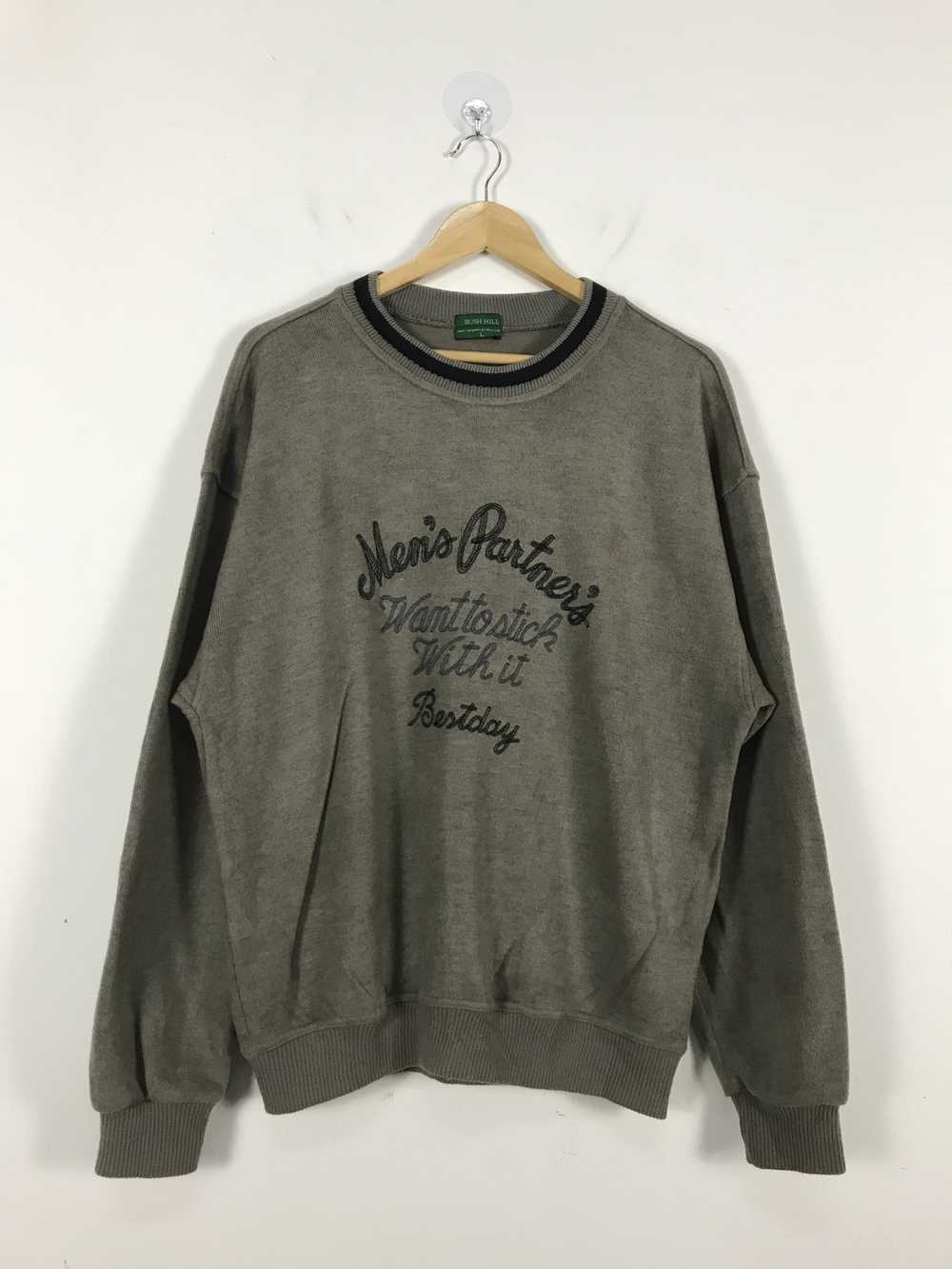 Designer × Vintage Bush Hill Faded Grey Sweatshir… - image 1