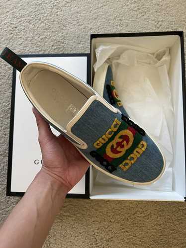 Gucci Kura Denim Slip-On Sneakers