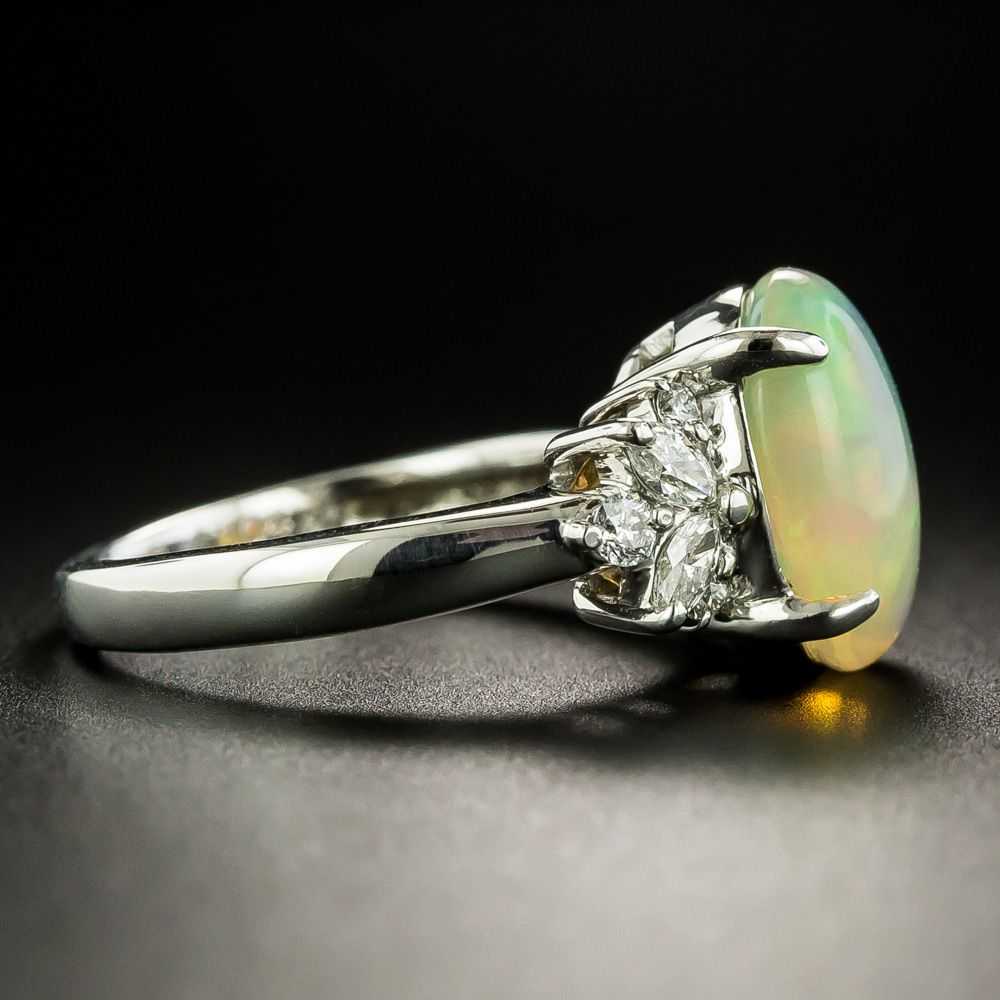 Estate 2.61 Carat Jelly Opal and Diamond Ring - image 2