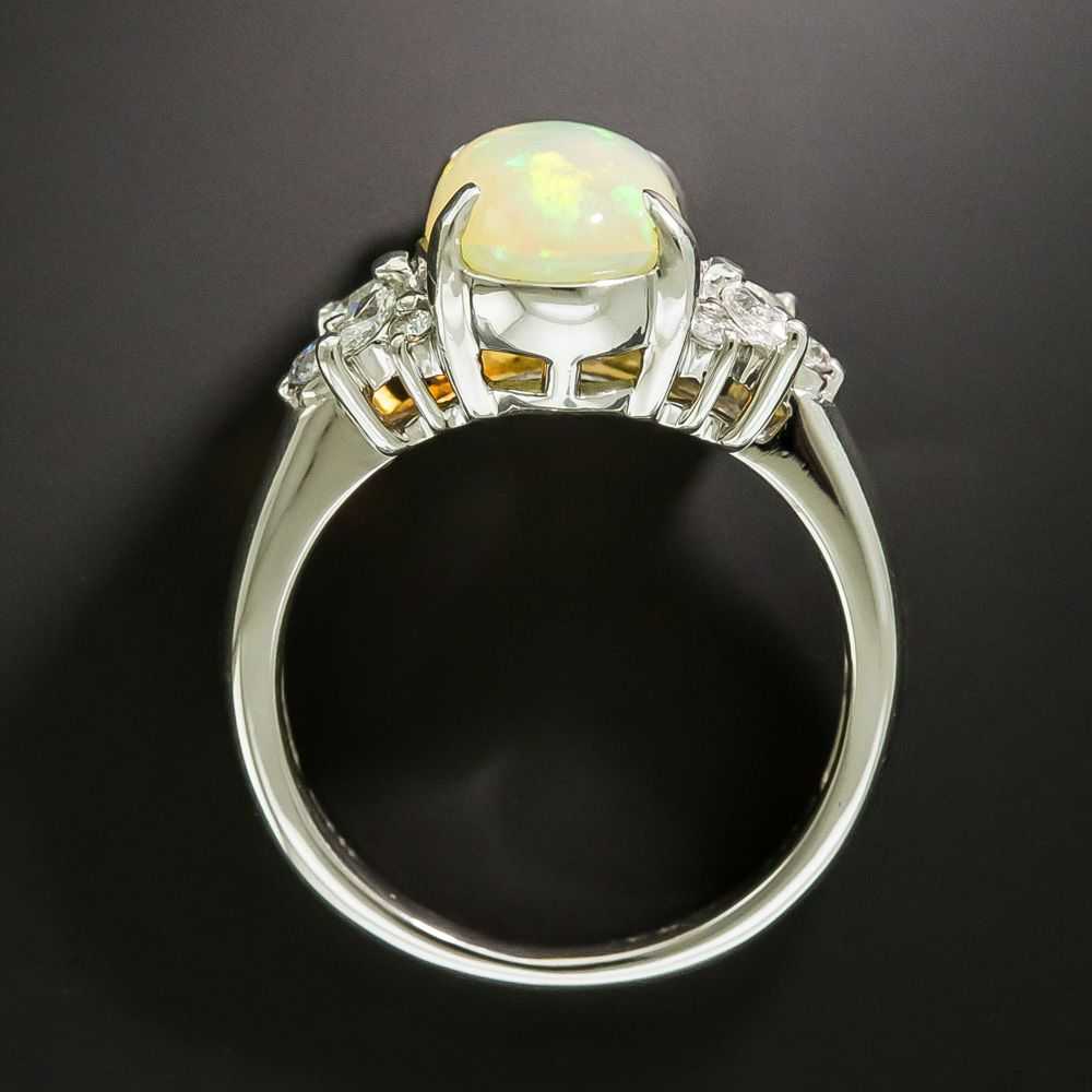 Estate 2.61 Carat Jelly Opal and Diamond Ring - image 3