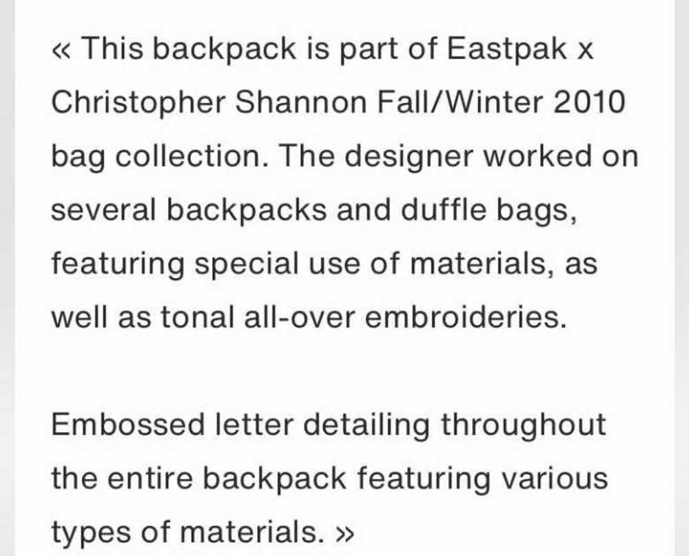 Christopher Shannon Christopher Shannon X Eastpack - image 2