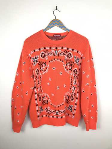 Supreme Orange Paisley Knit Sweater