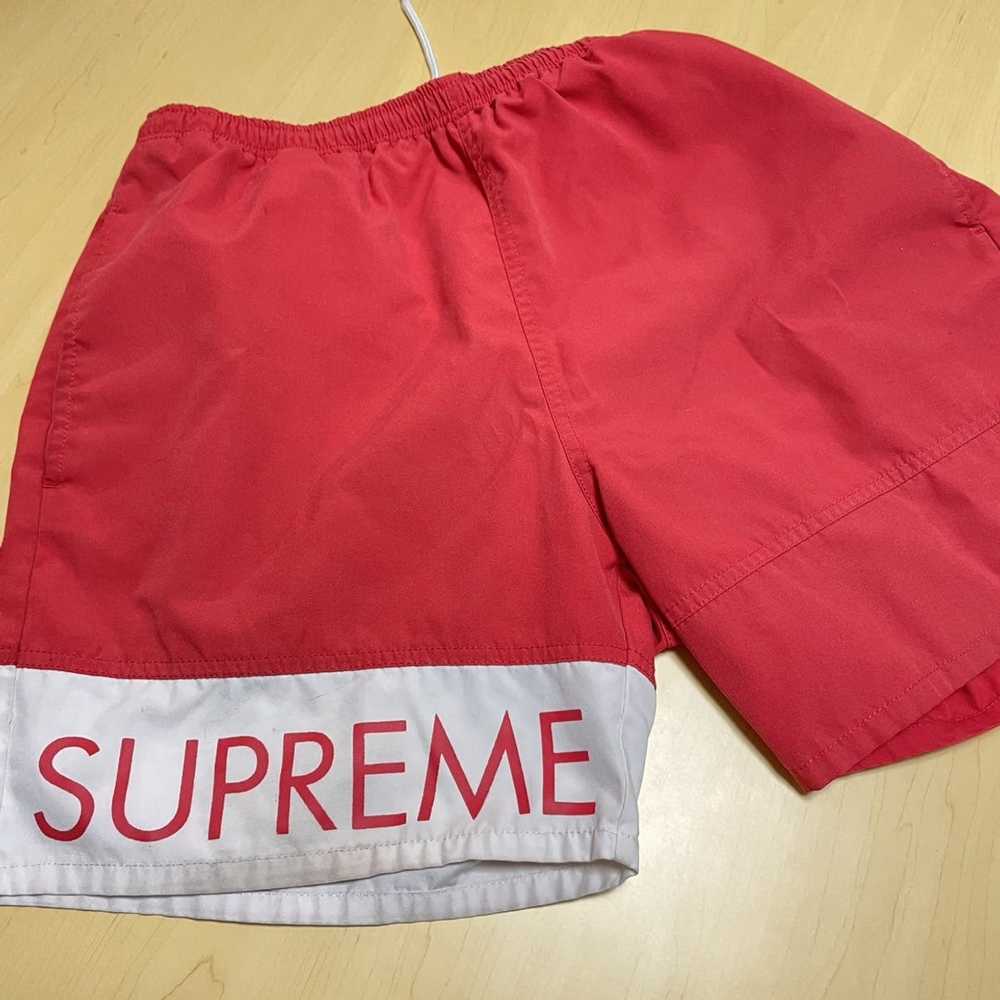 Supreme Supreme banner water shorts 2016 red nylon - image 5