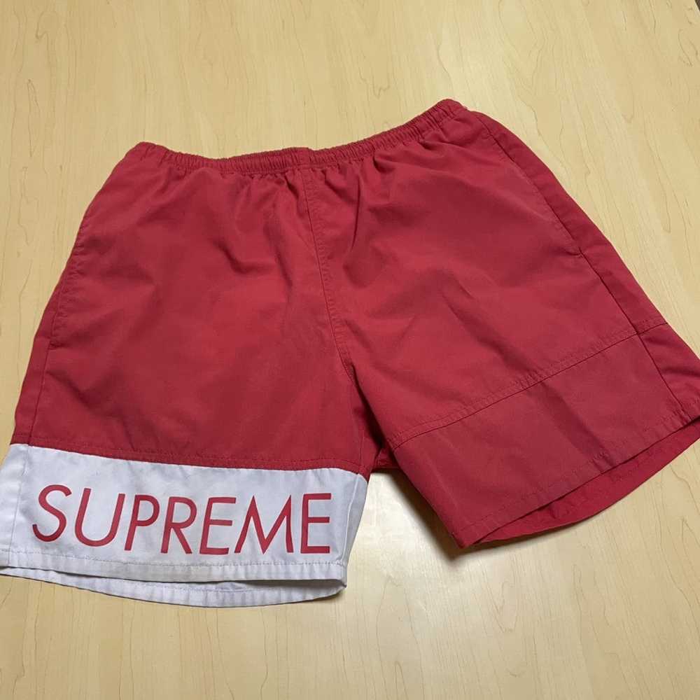 Supreme Supreme banner water shorts 2016 red nylon - image 6