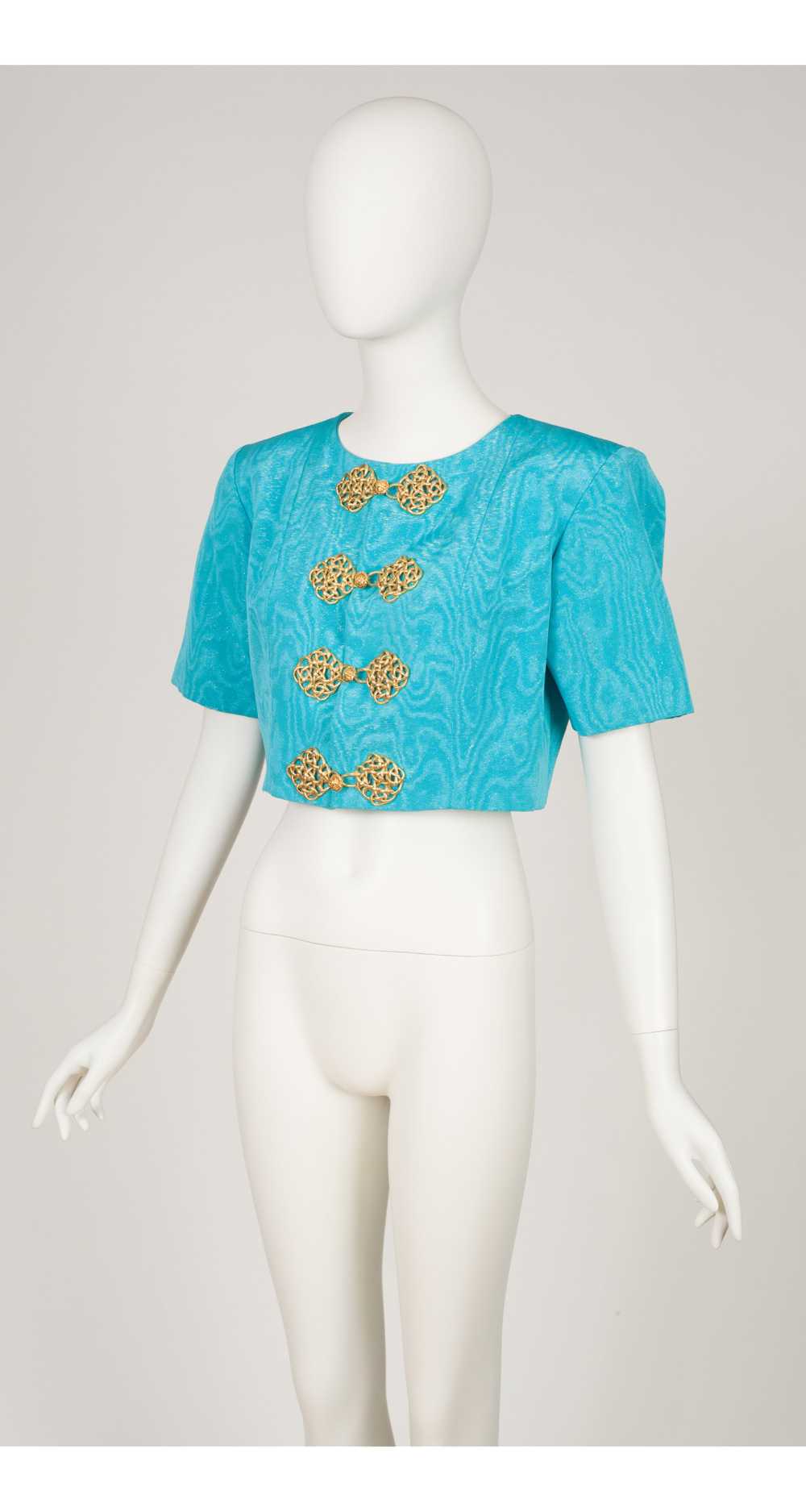 Yves Saint Laurent 1993 S/S Runway Turquoise Moir… - image 6