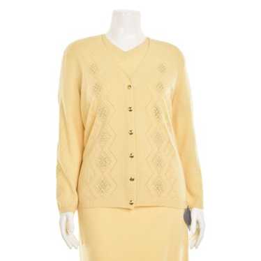 Escada 2Pc Buttermilk Argyle Crystal Cardigan & S… - image 1