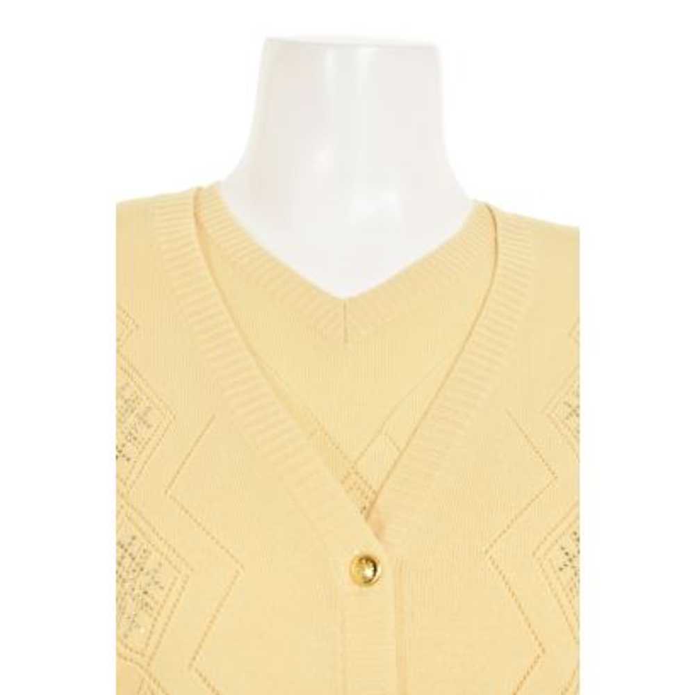 Escada 2Pc Buttermilk Argyle Crystal Cardigan & S… - image 3