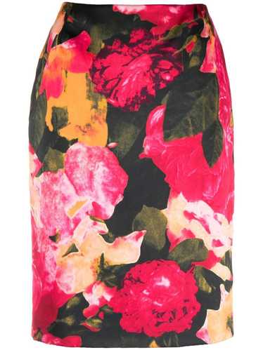 Versace Pre-Owned 2000s rose print pencil skirt -… - image 1