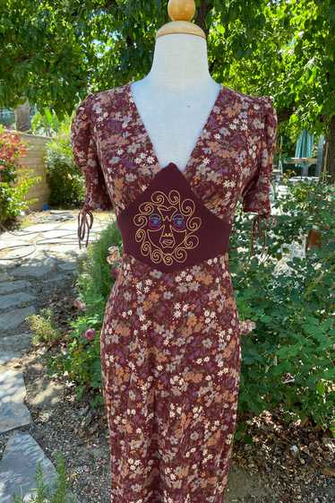 Susie Craig Vintage 60s Maxi Dress, Embroidered Bo