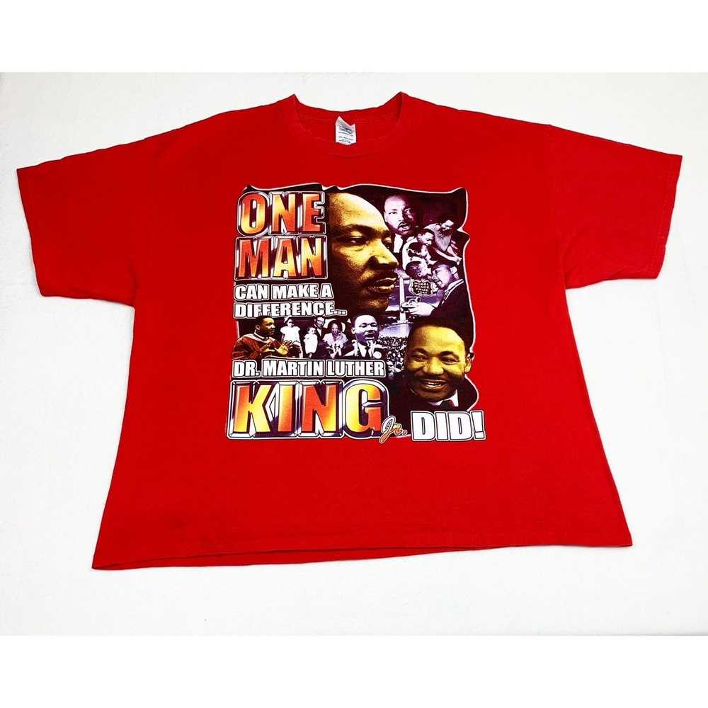 Rap Tees Vintage Y2K MLK T-Shirt Red 2XL Martin L… - image 1