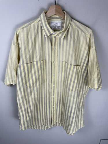 Vintage Vintage 1990s Cream Gray Striped Shirt