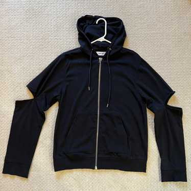 HELMUT LANG Cotton-blend fleece zip-up hoodie