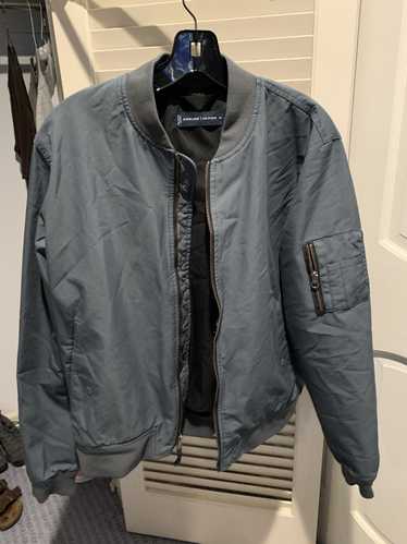 Everlane Grey/Blue Slim Fit Bomber Jacket