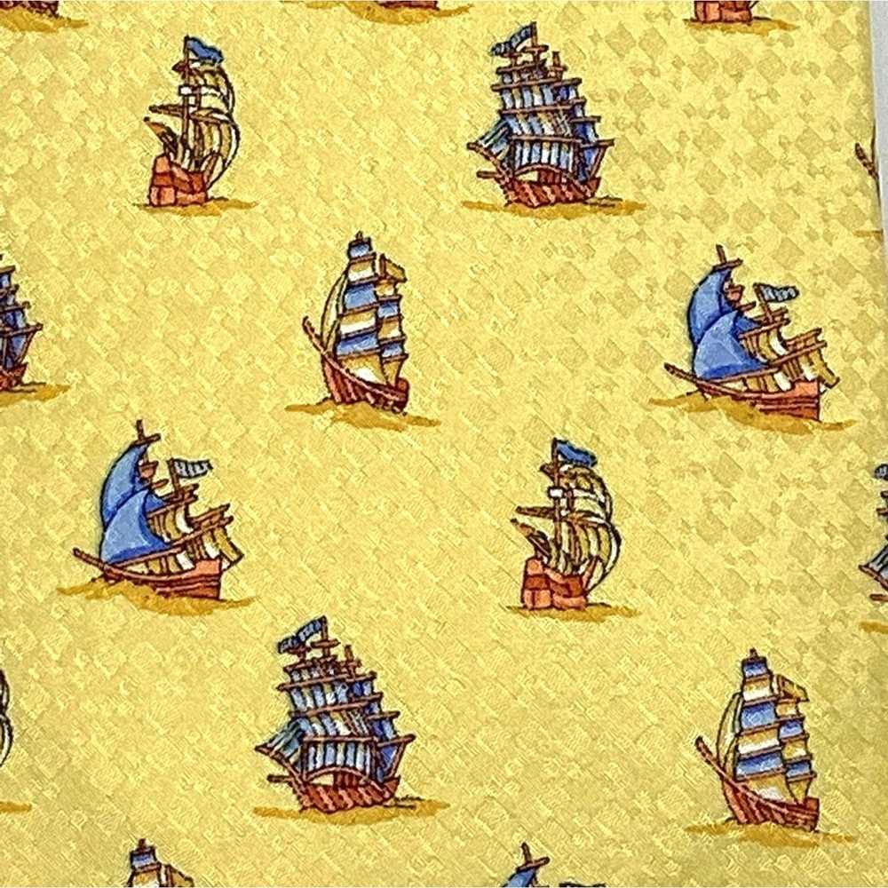 Giovanni Vintage Tie Yellow Silk Ships Giovanni P… - image 3