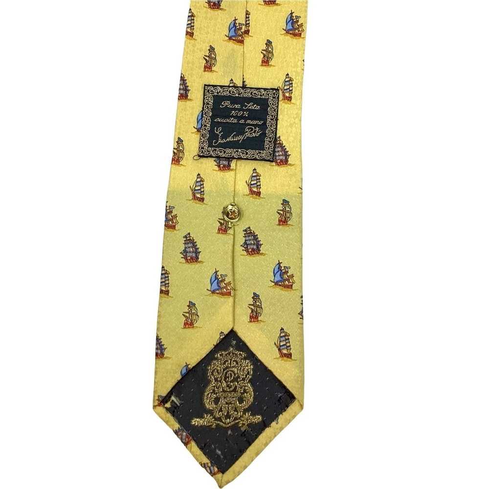 Giovanni Vintage Tie Yellow Silk Ships Giovanni P… - image 5