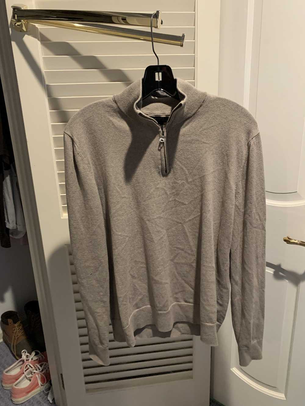 Banana Republic Beige Cashmere Quarter Zip Sweater - image 1