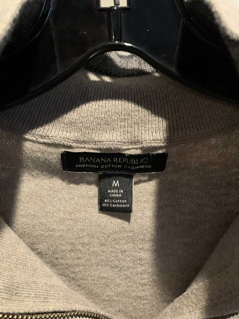 Banana Republic Beige Cashmere Quarter Zip Sweater - image 2