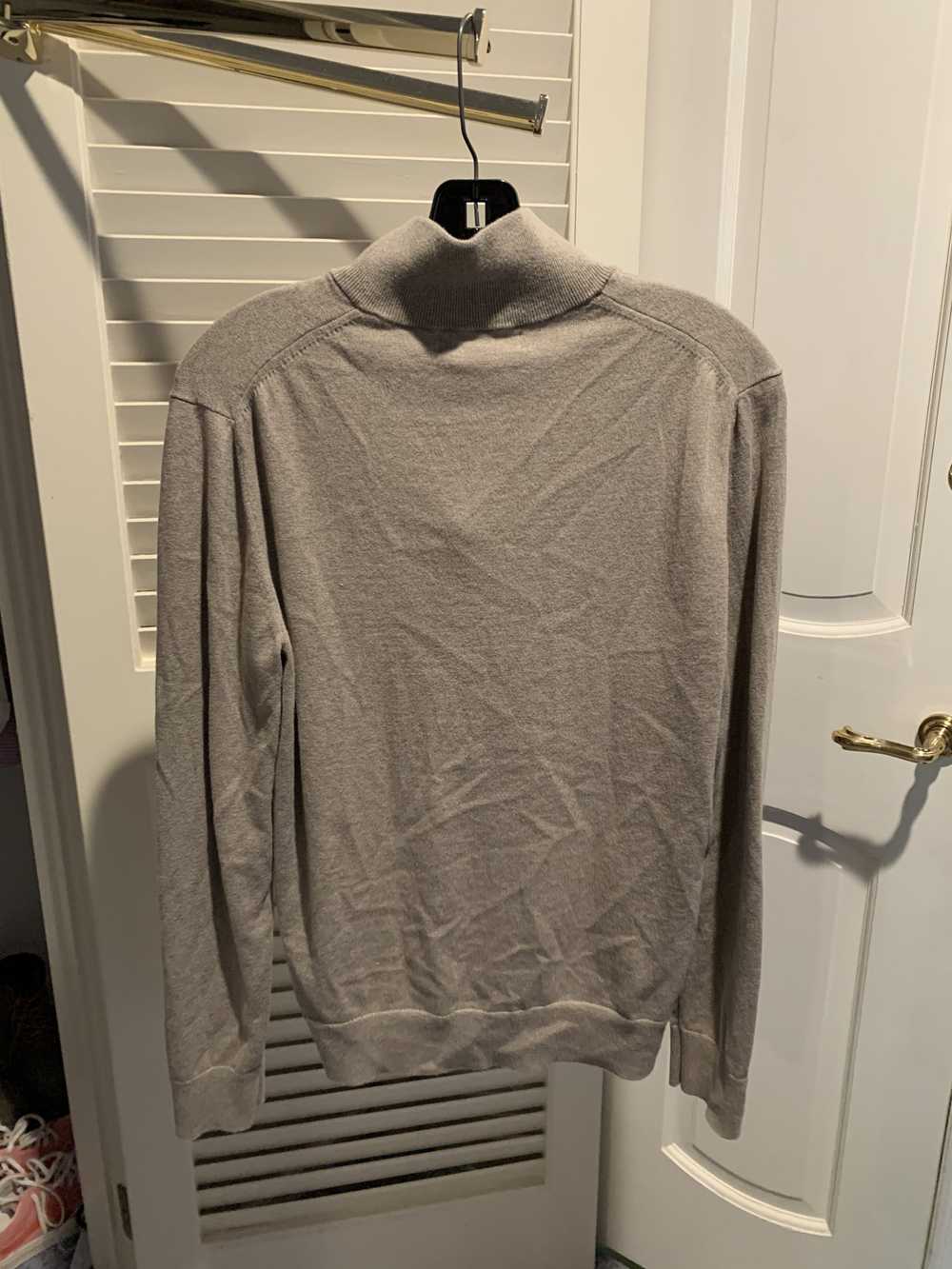 Banana Republic Beige Cashmere Quarter Zip Sweater - image 3