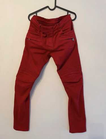 Balmain × Pierre Balmain Balmain biker jeans red