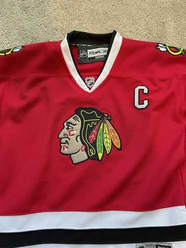 Reebok, Shirts, Authentic Chicago Blackhawkstoews 9 Captains Jersey Black  Ice Mens L