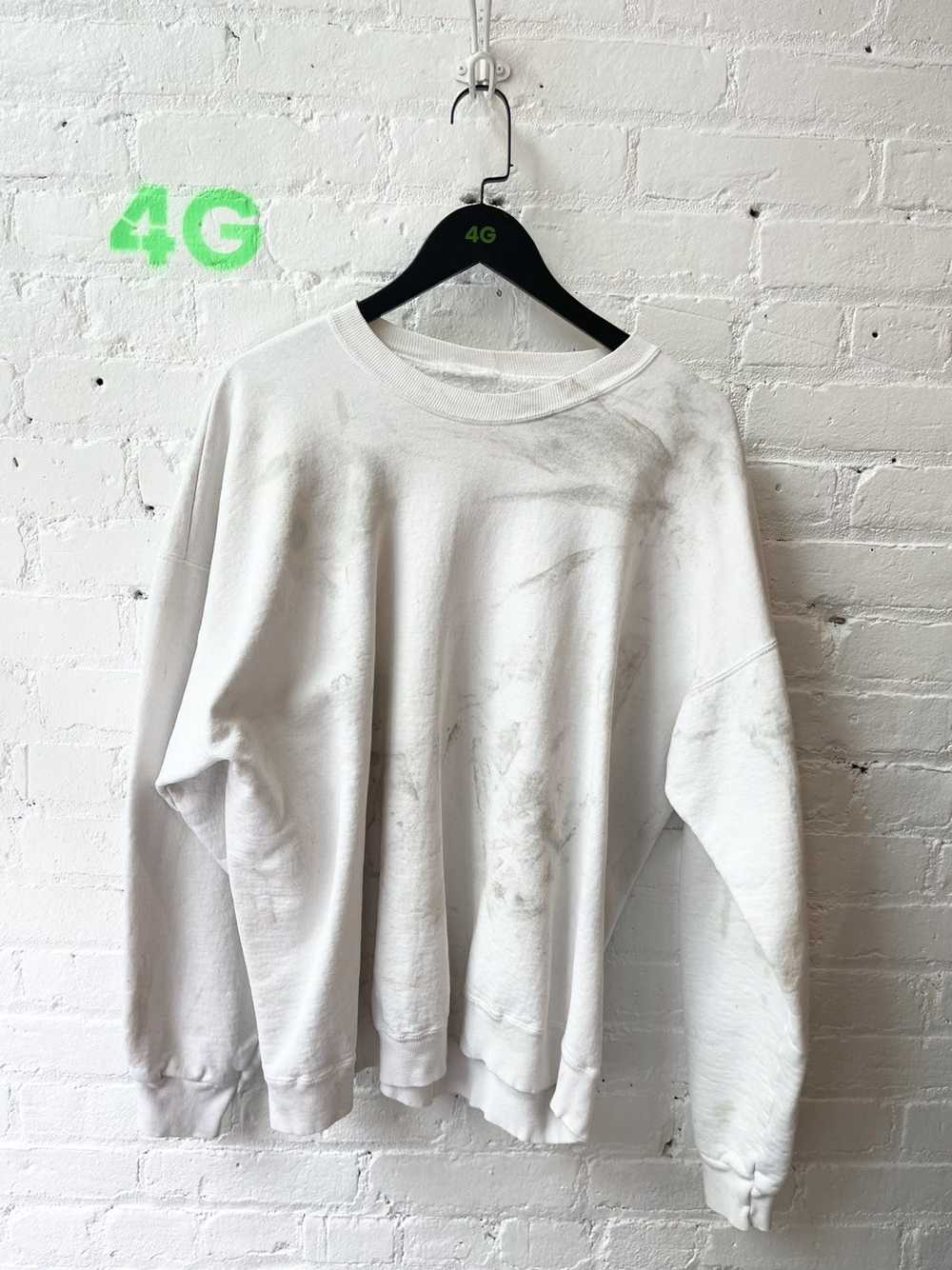 Vintage Vintage THRASHED WHITE BLANK Sweater Jump… - image 1