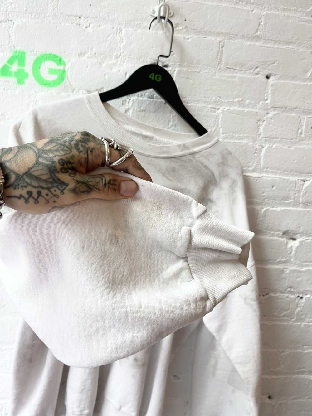 Vintage Vintage THRASHED WHITE BLANK Sweater Jump… - image 3