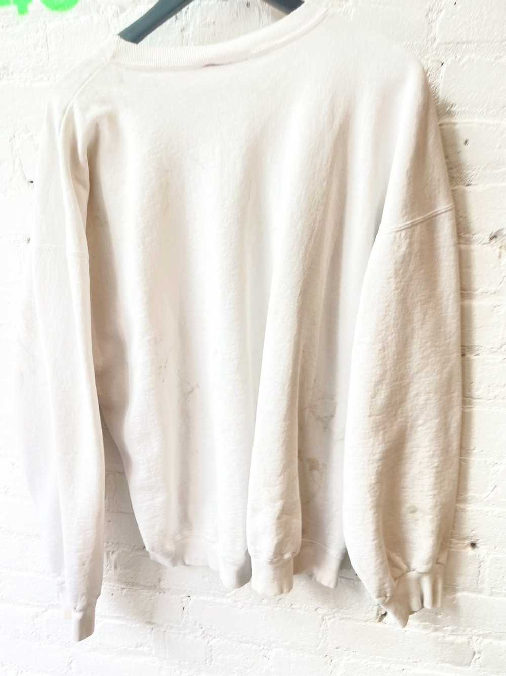 Vintage Vintage THRASHED WHITE BLANK Sweater Jump… - image 7