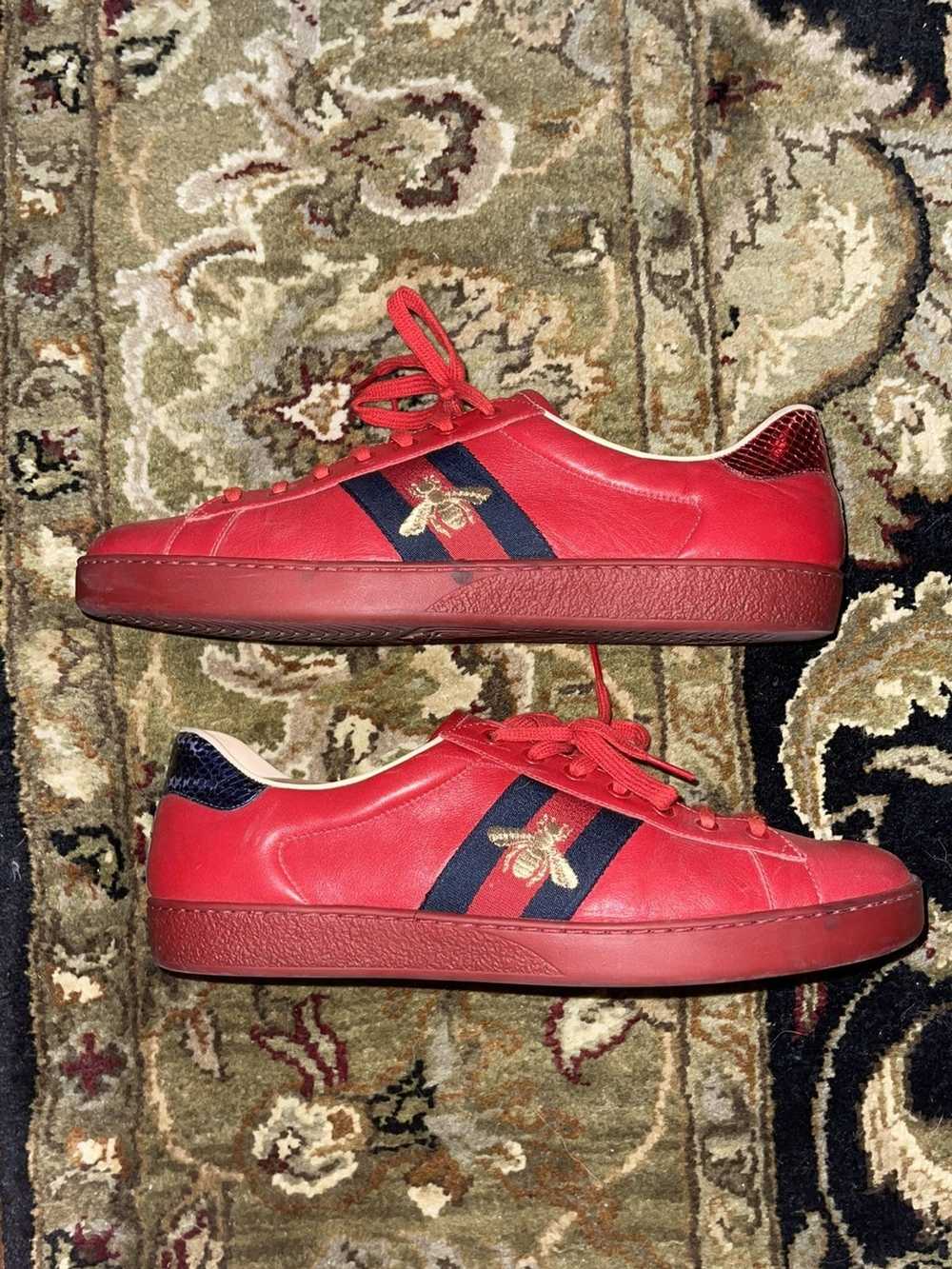 Gucci Red Gucci Ace Low - image 1