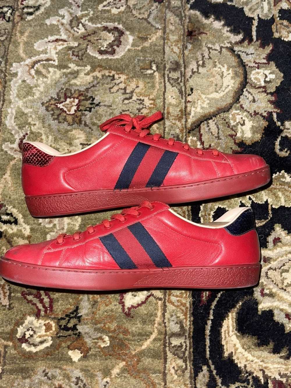 Gucci Red Gucci Ace Low - image 2
