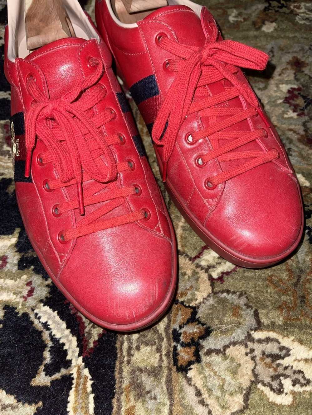 Gucci Red Gucci Ace Low - image 4