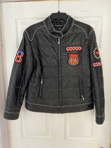 Avirex USA Sidecar Pro Racing Leather Varsity Jacket Patches VTG Y2K Men Sz  4XL