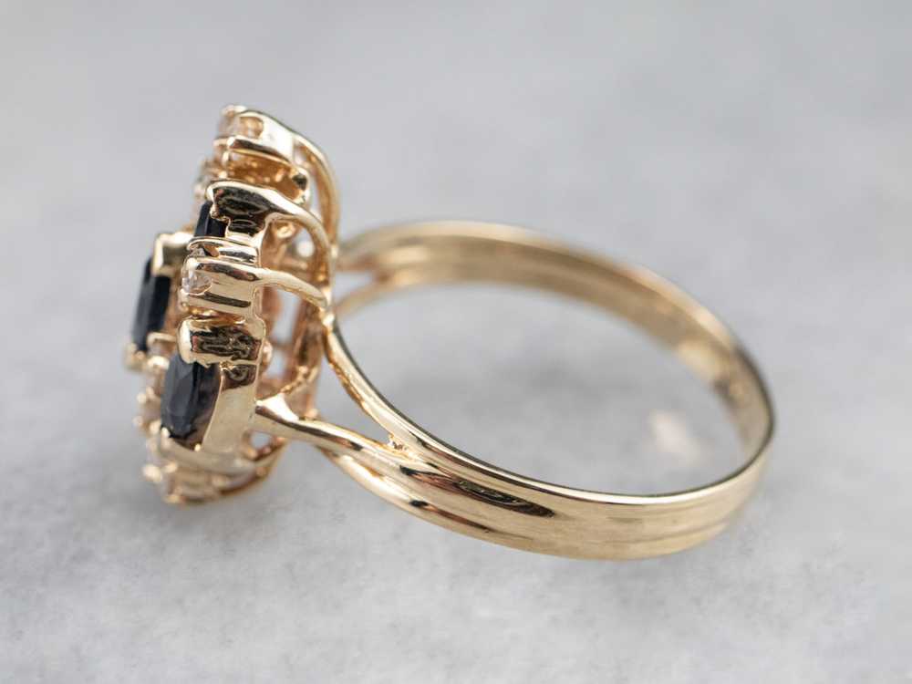 Vintage Sapphire and Diamond Cluster Ring - image 4