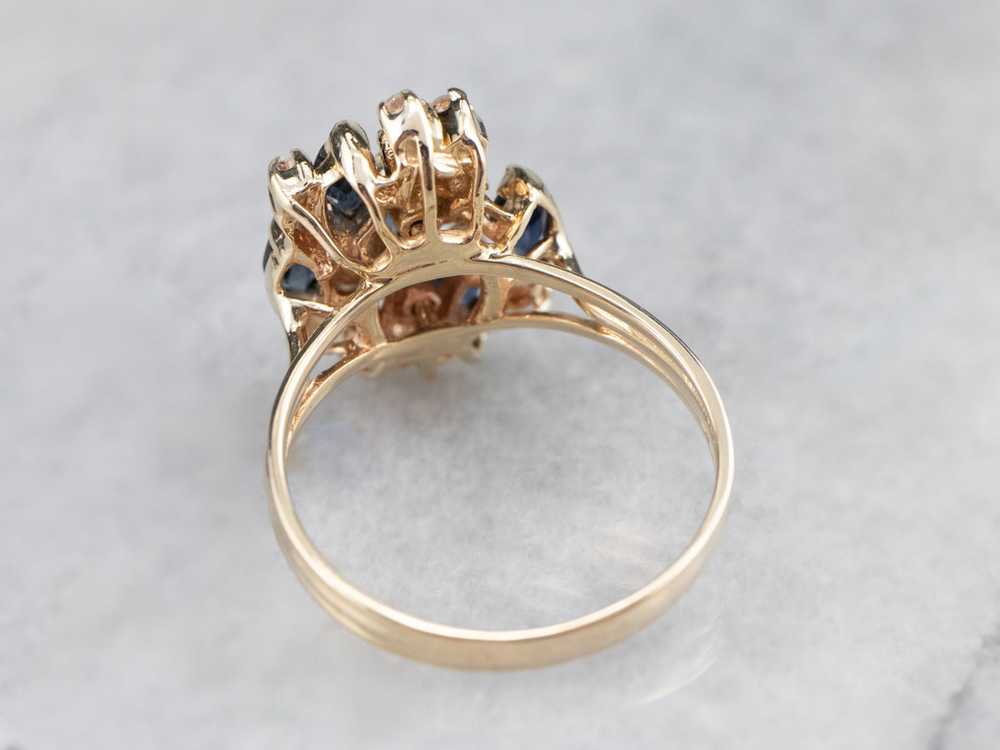 Vintage Sapphire and Diamond Cluster Ring - image 5